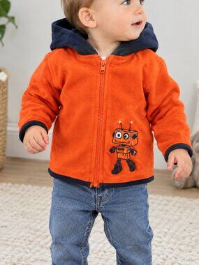Babyworks Orange Robot Hooded Jacket 6-9 Months